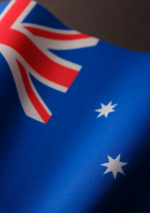 a close up of the flag of australia