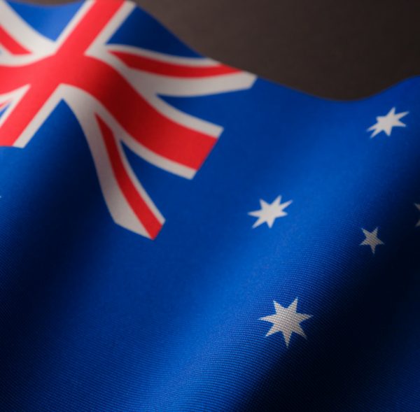 a close up of the flag of australia