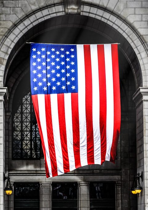 waving American flag