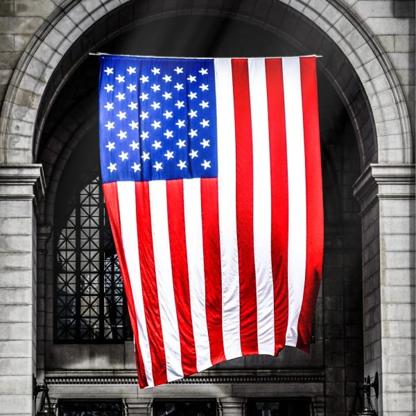 waving American flag